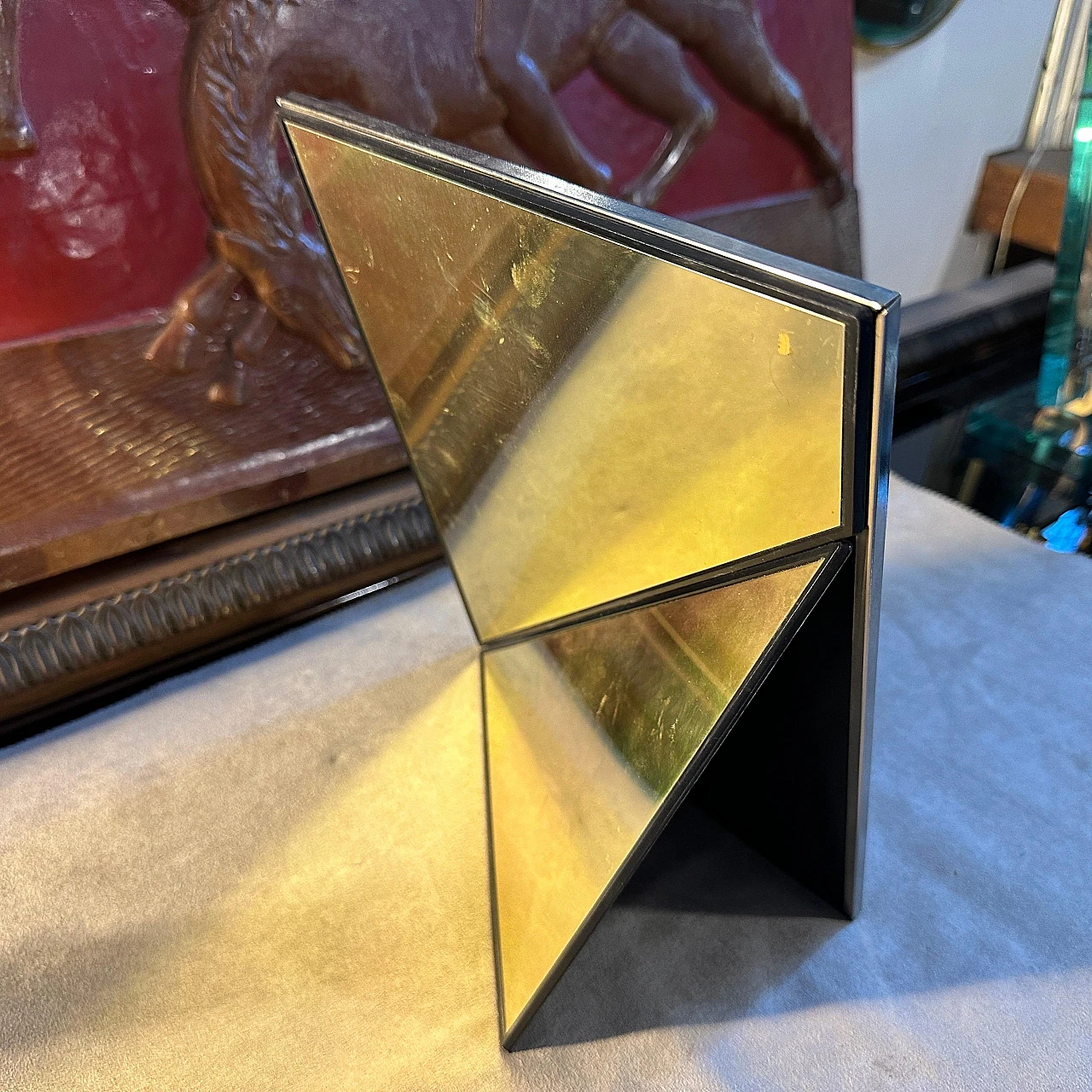 Silver and gilded metal photo frame by MB Italy, 1980s 9