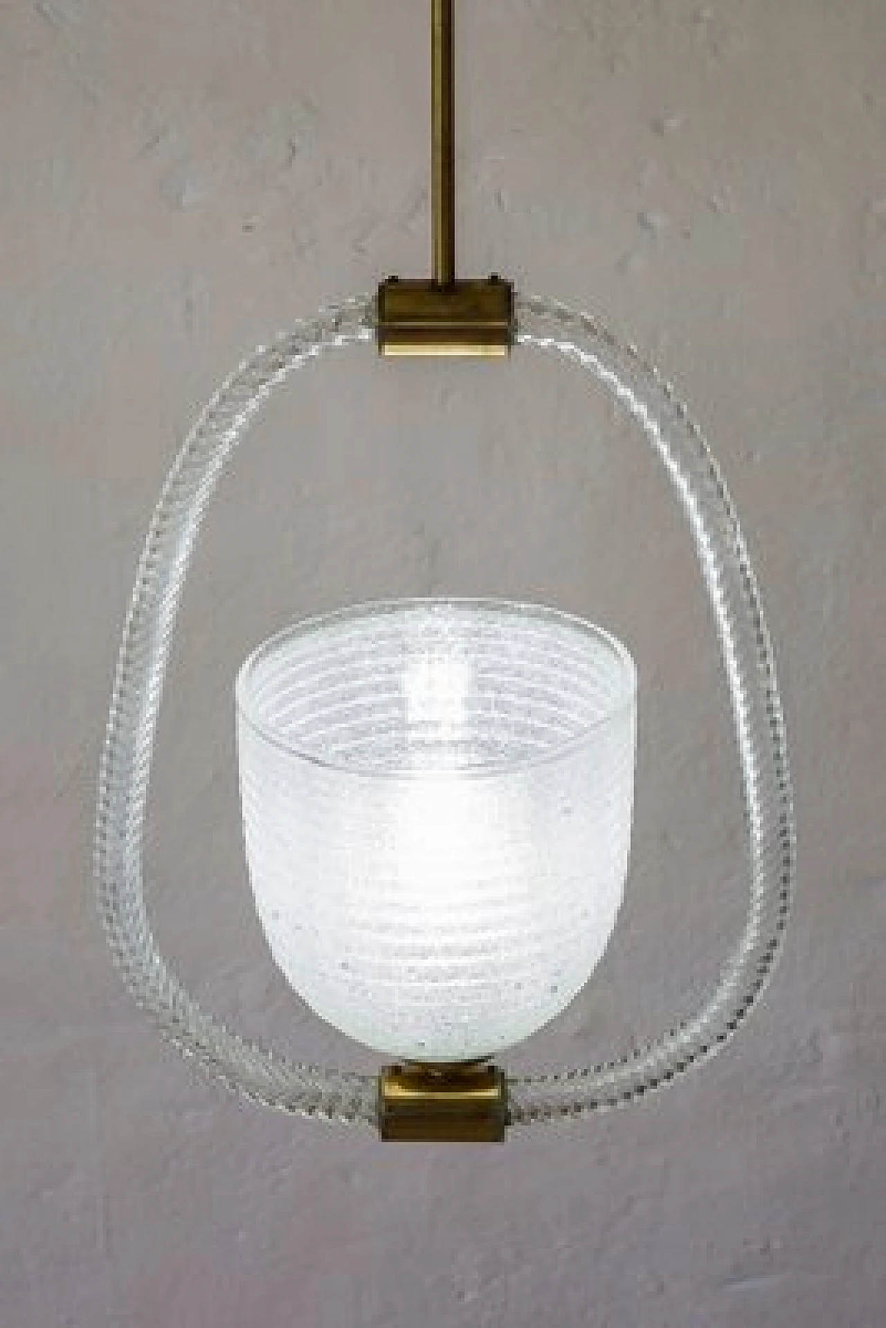 Murano glass Pulegoso chandelier by Barovier & Toso, 1930s 2