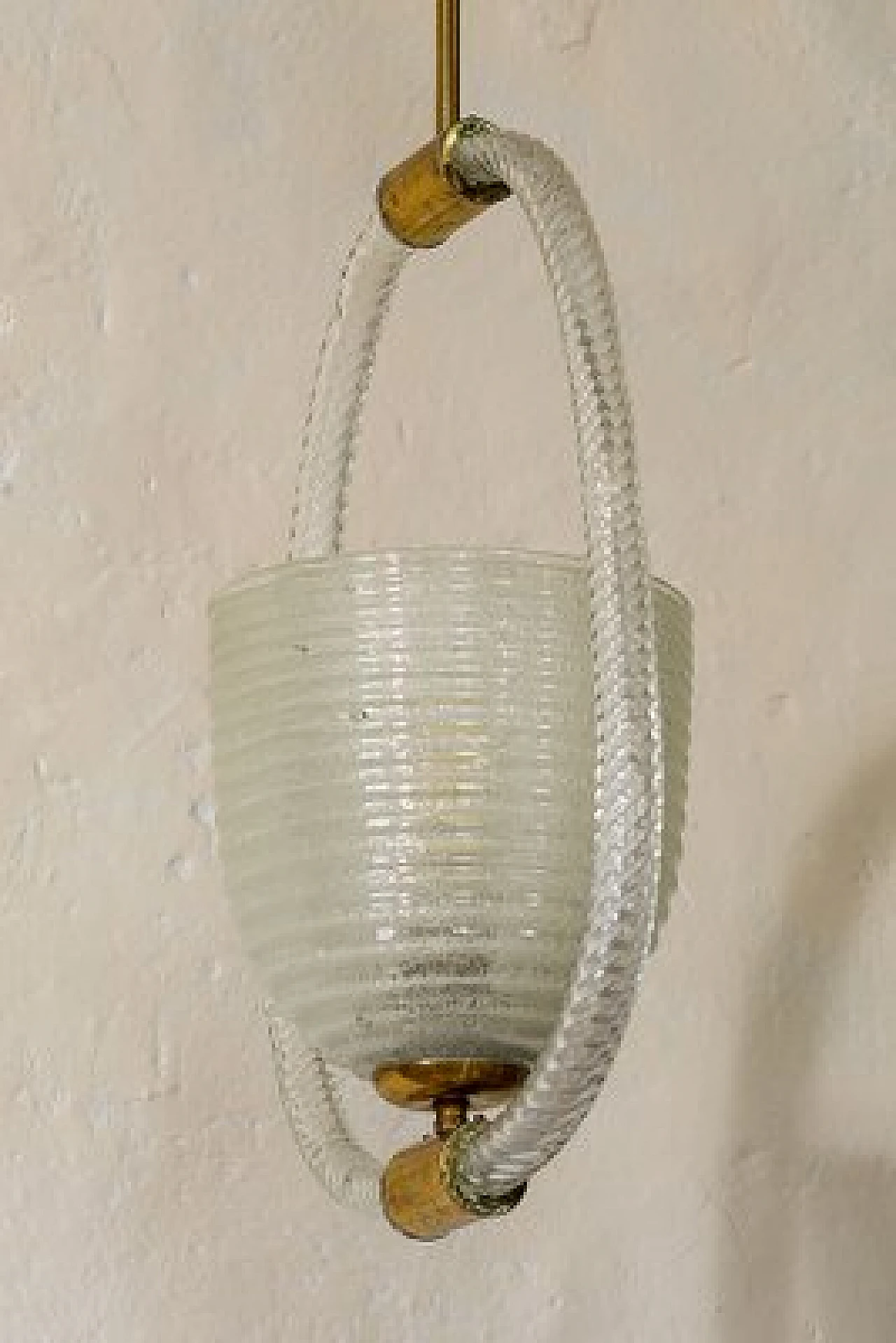 Murano glass Pulegoso chandelier by Barovier & Toso, 1930s 4