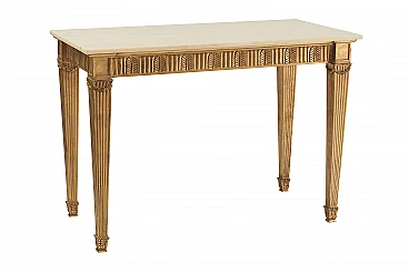 Louis XVI style gilded wood console with onyx top, 1990s