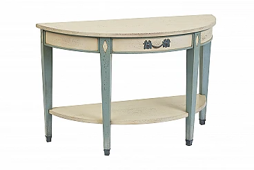 Provençal style beige and light blue cherry wood console