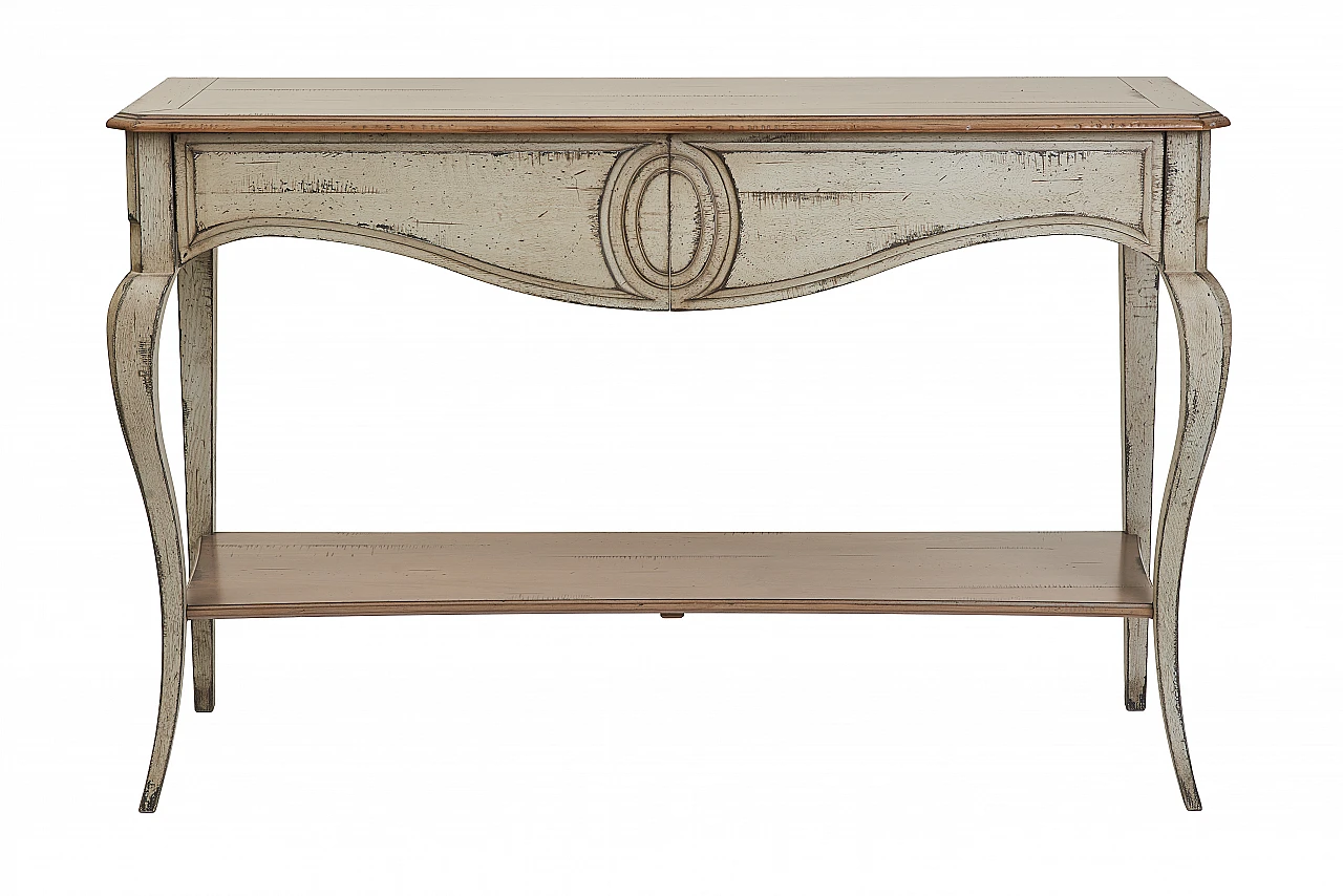 Provençal style pickled cherry wood console 1