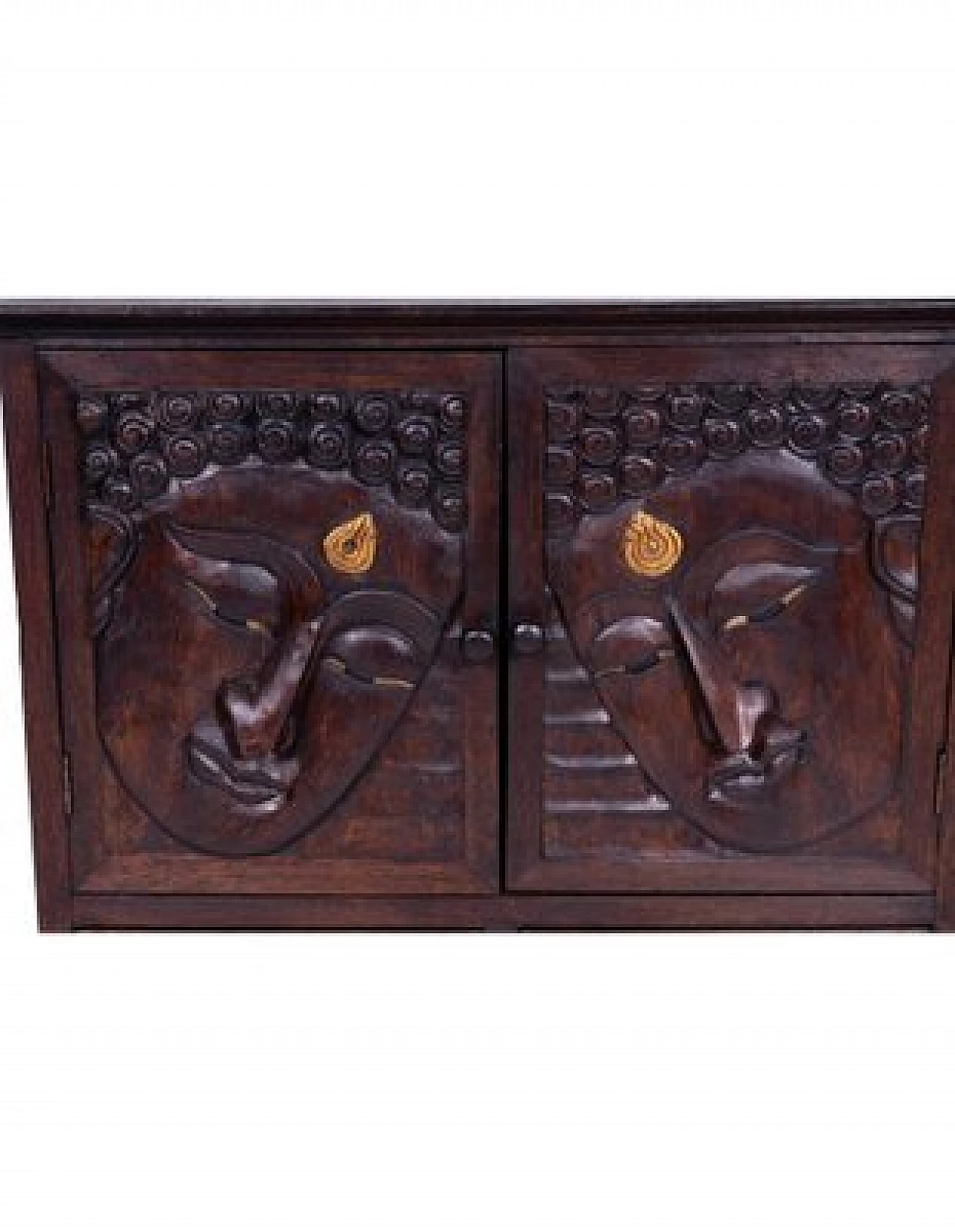 Wooden cabinet in Barmati Tik wood, mid-20th century 2