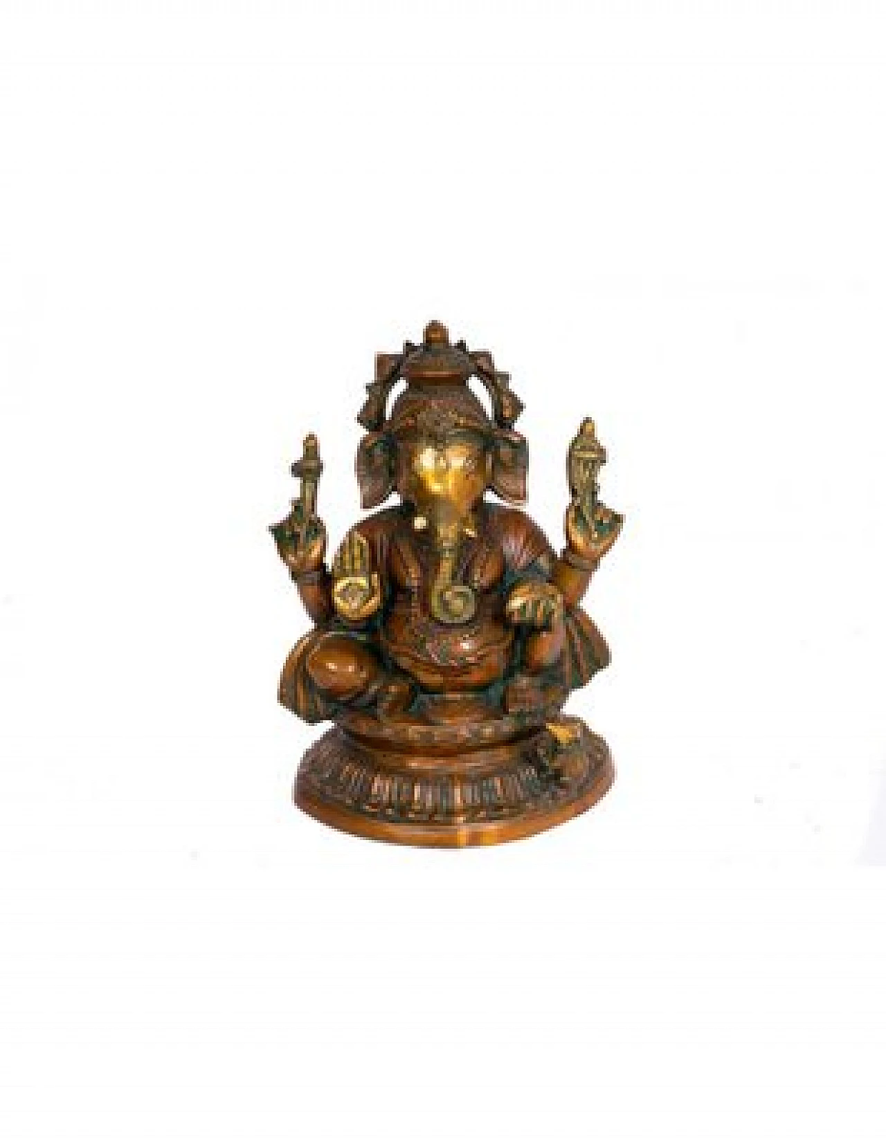 Metal and brass statue depicting Ganesh, early 20th century 1