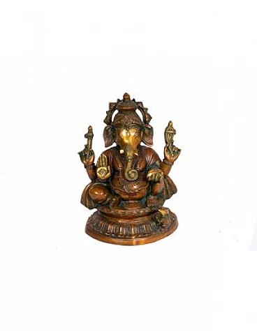 Metal and brass statue depicting Ganesh, early 20th century