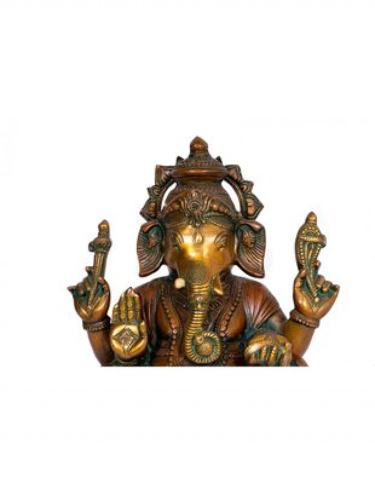 Metal and brass statue depicting Ganesh, early 20th century 2