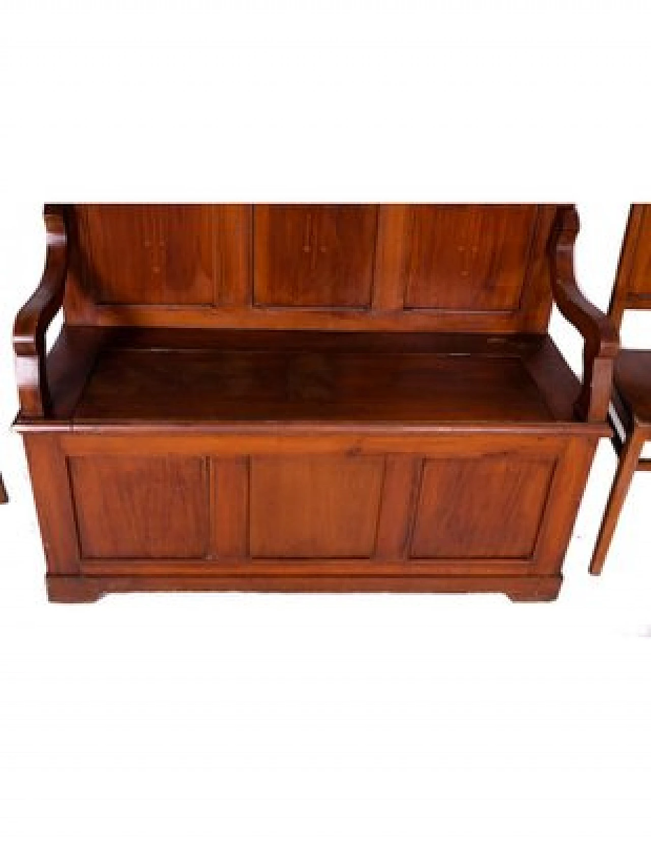 Wooden chest of drawers with 2 chairs, late 20th century 4