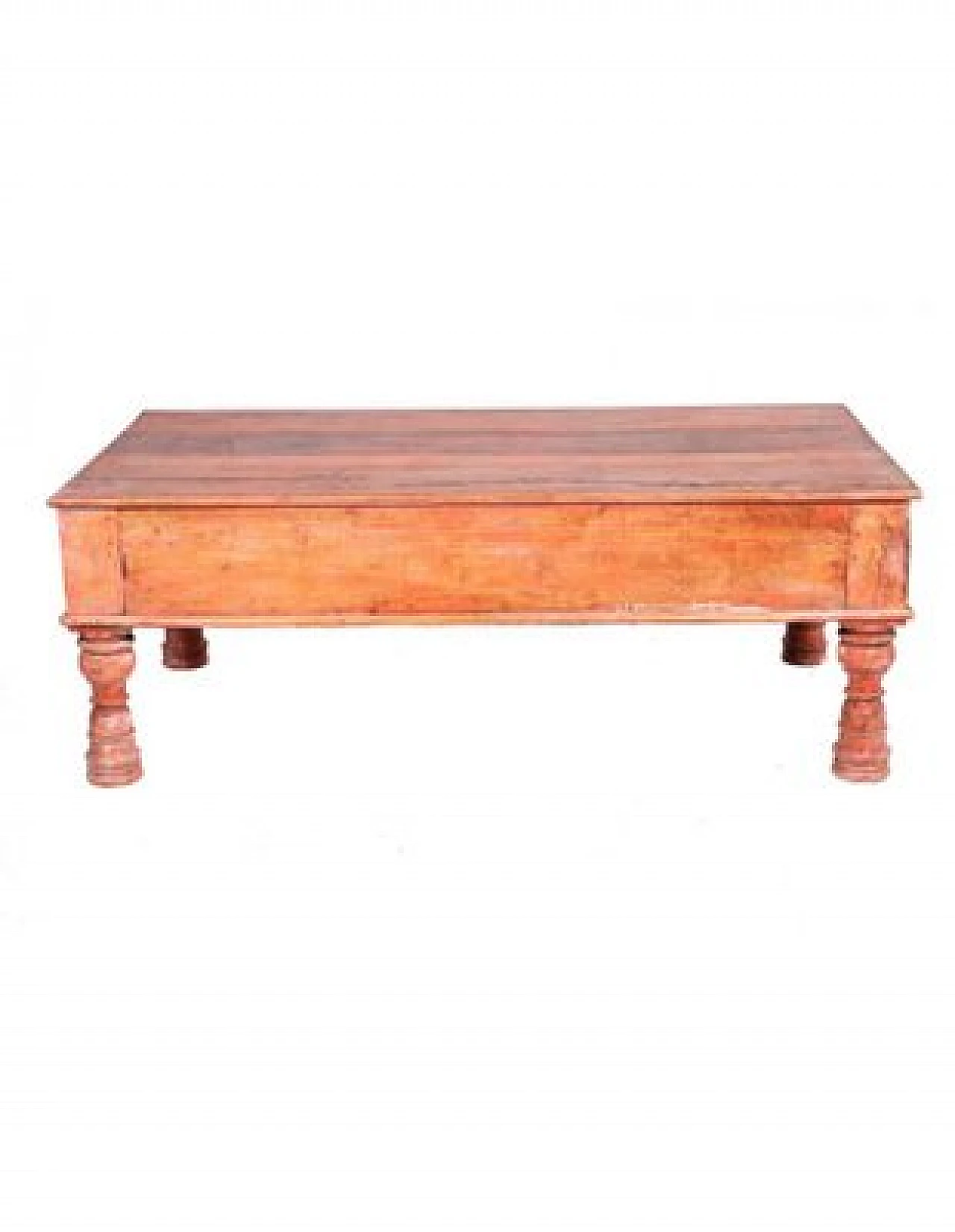 Indian Barmati Tik wood coffee table with drawers, late 19th century 8