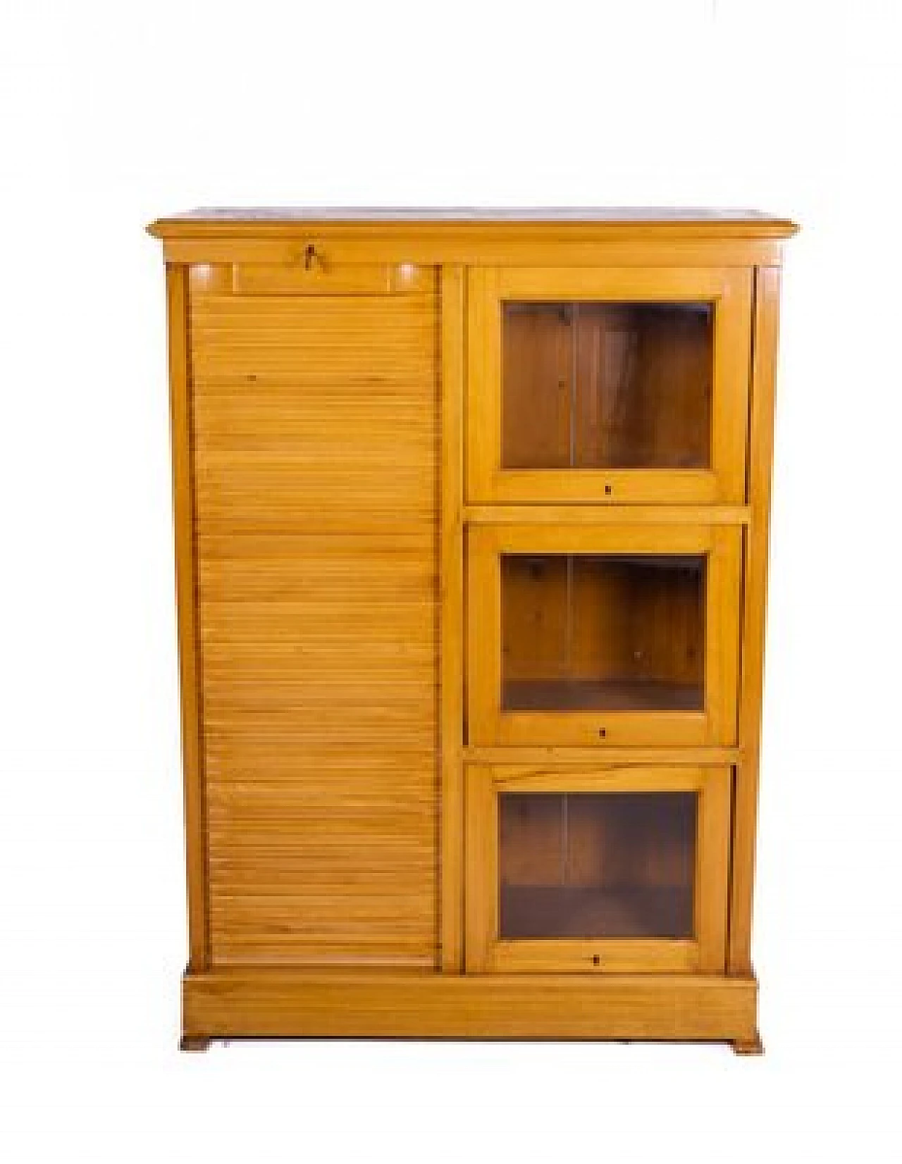 Wooden filing cabinet with shutter and Showcases, late 20th century 1