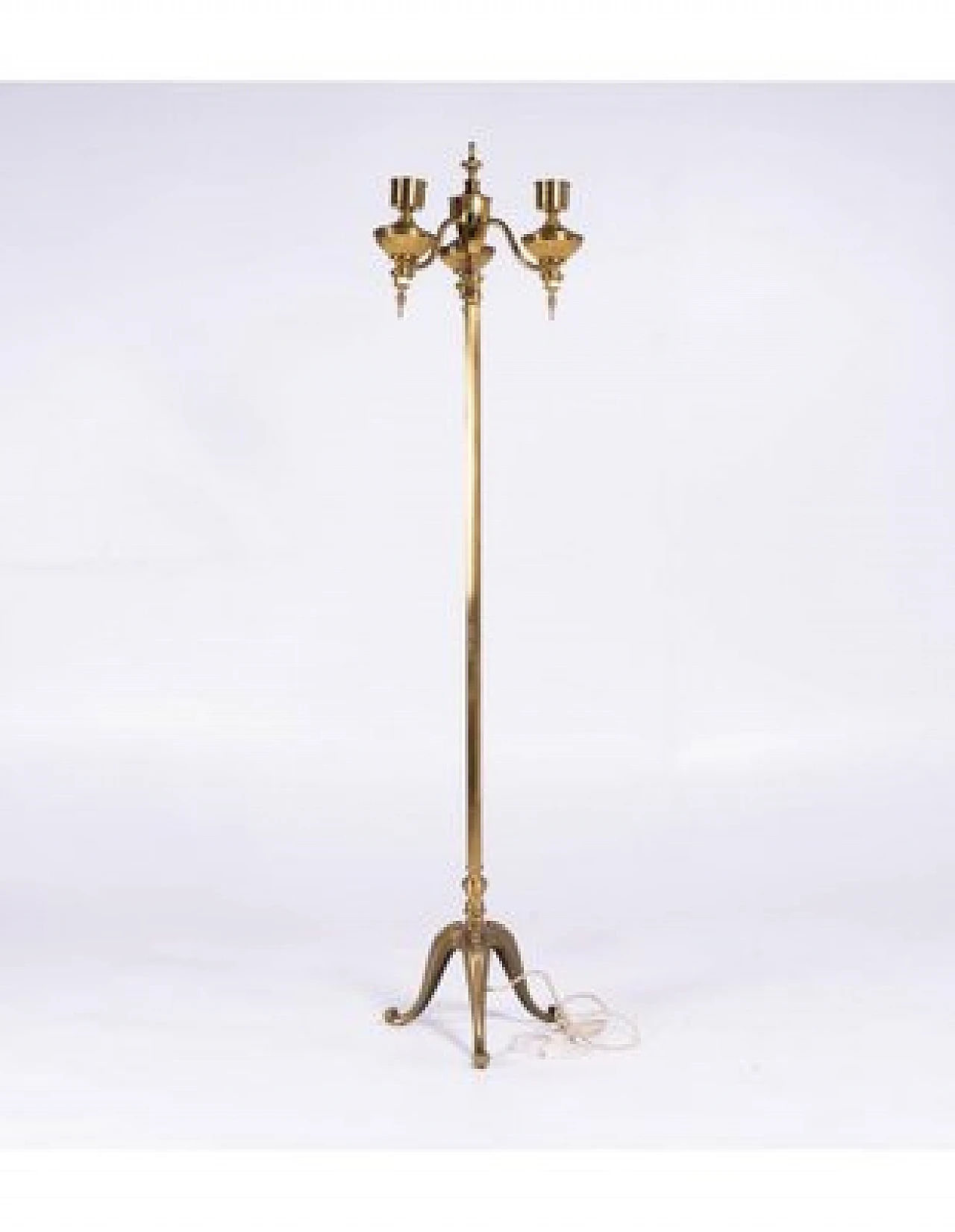 Lamp with three bulbs in brass, late 20th century 1