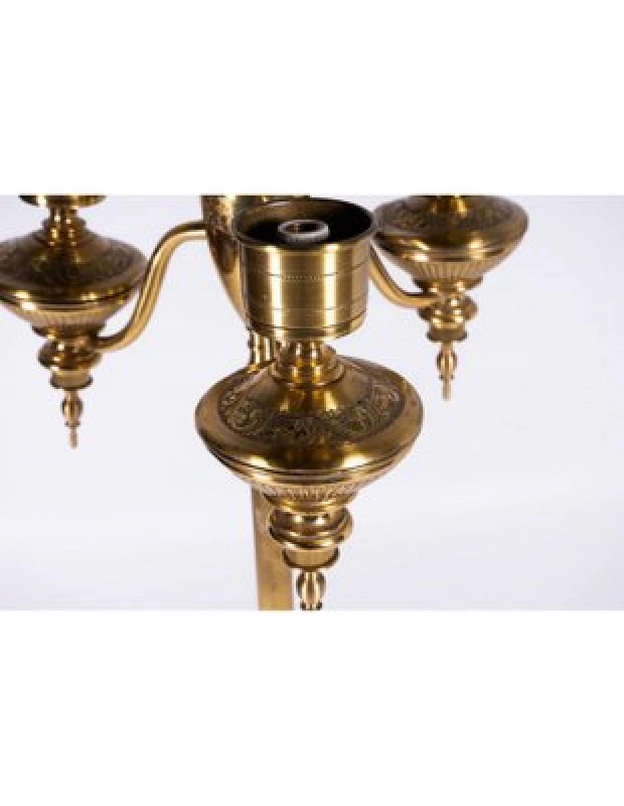 Lamp with three bulbs in brass, late 20th century 5