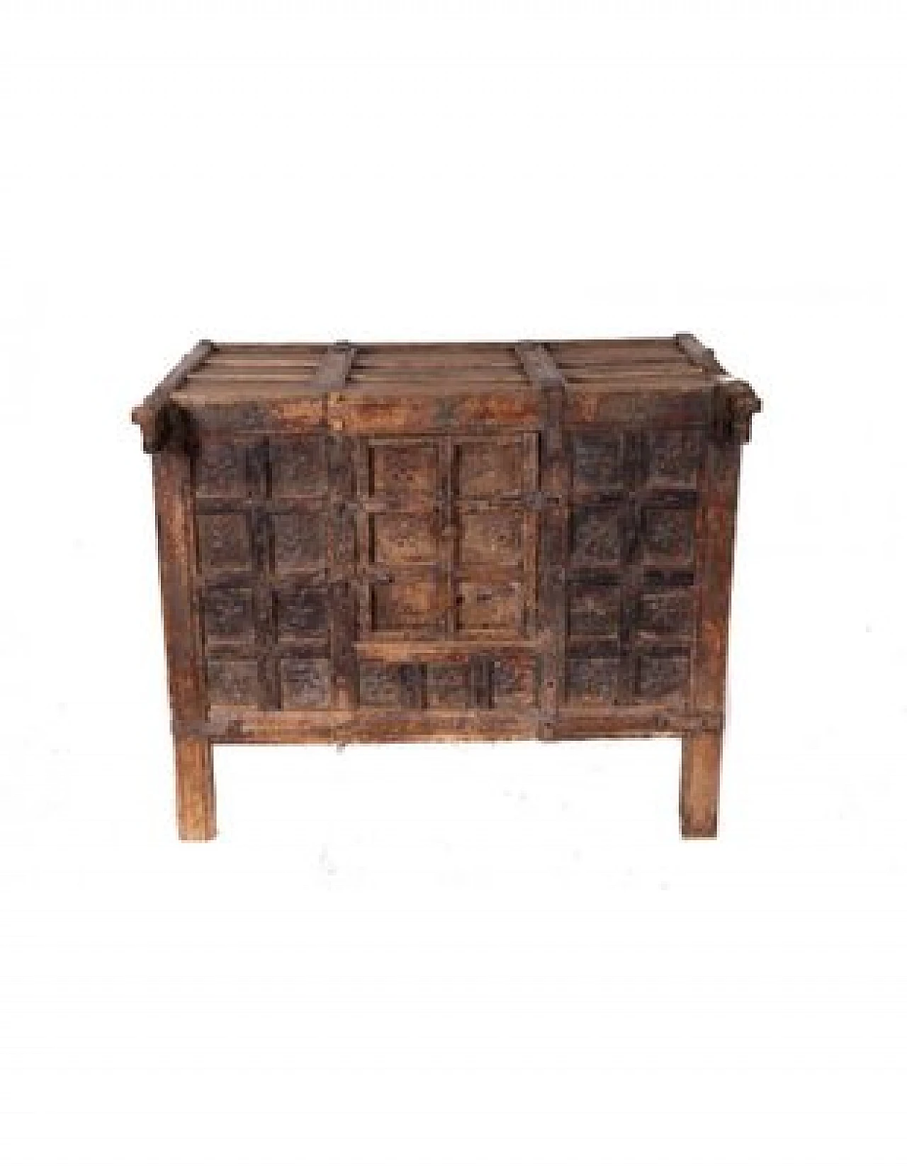 Teak chest of drawers, with decorations and inlays, early 20th century 1