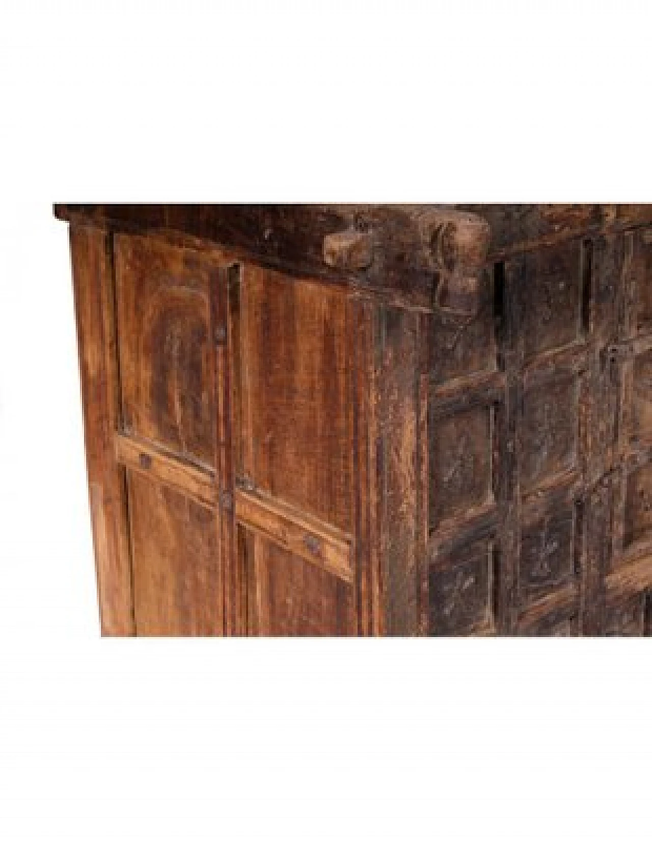 Teak chest of drawers, with decorations and inlays, early 20th century 4