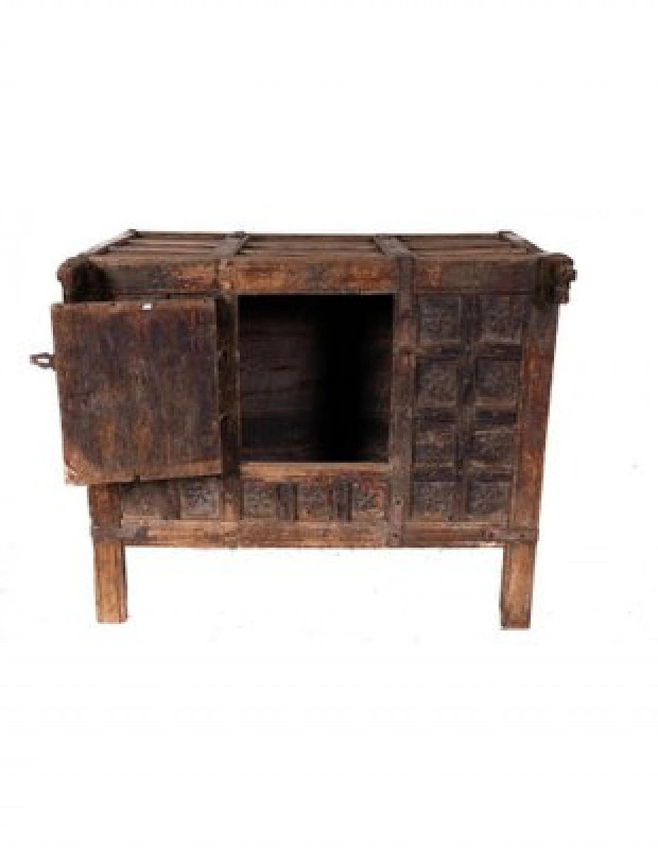 Teak chest of drawers, with decorations and inlays, early 20th century 8