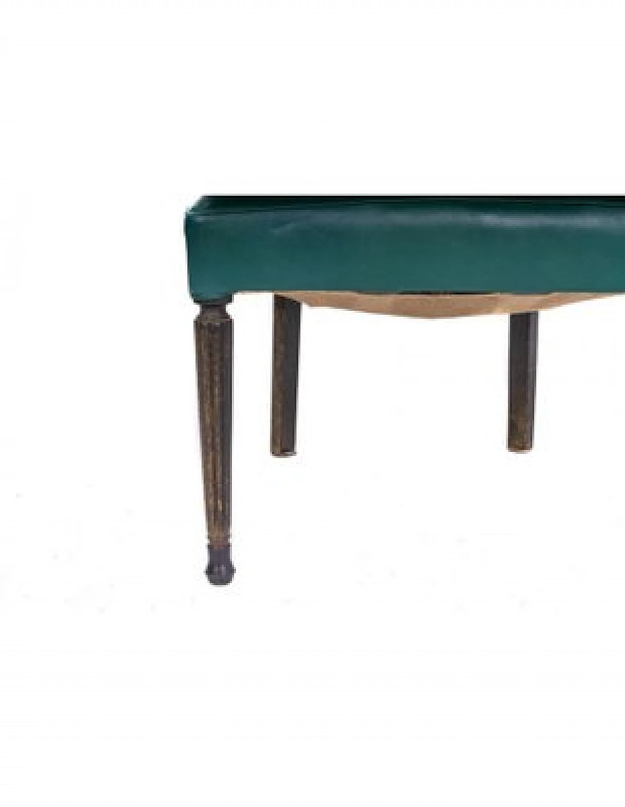 Dining chair in wood and green fabric with studs, 1990s 3