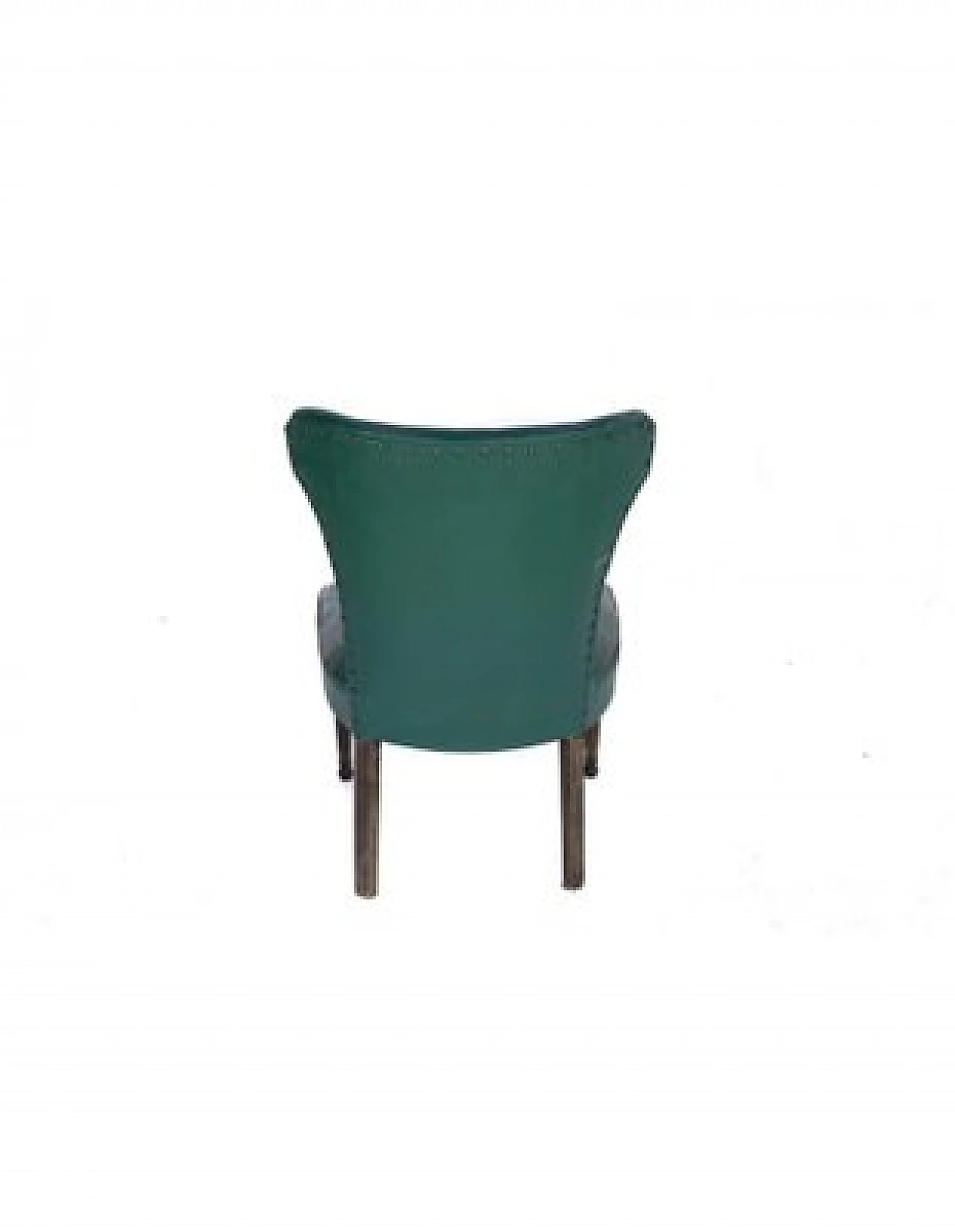 Dining chair in wood and green fabric with studs, 1990s 5