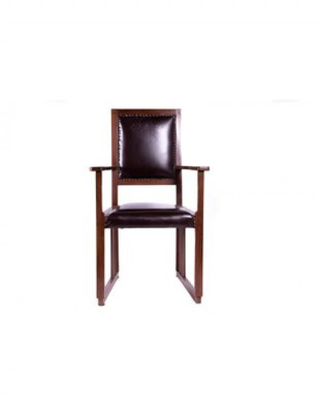 Throne armchair in leather, late 20th century 1