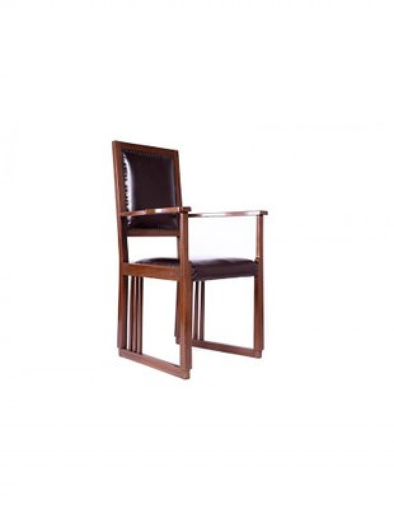 Throne armchair in leather, late 20th century 4