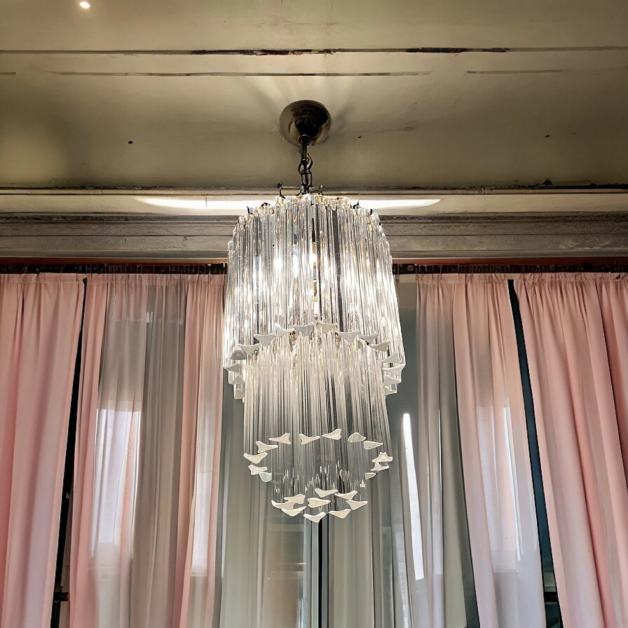 Pair of Triedri chandeliers by Paolo Venini, 1960s 4