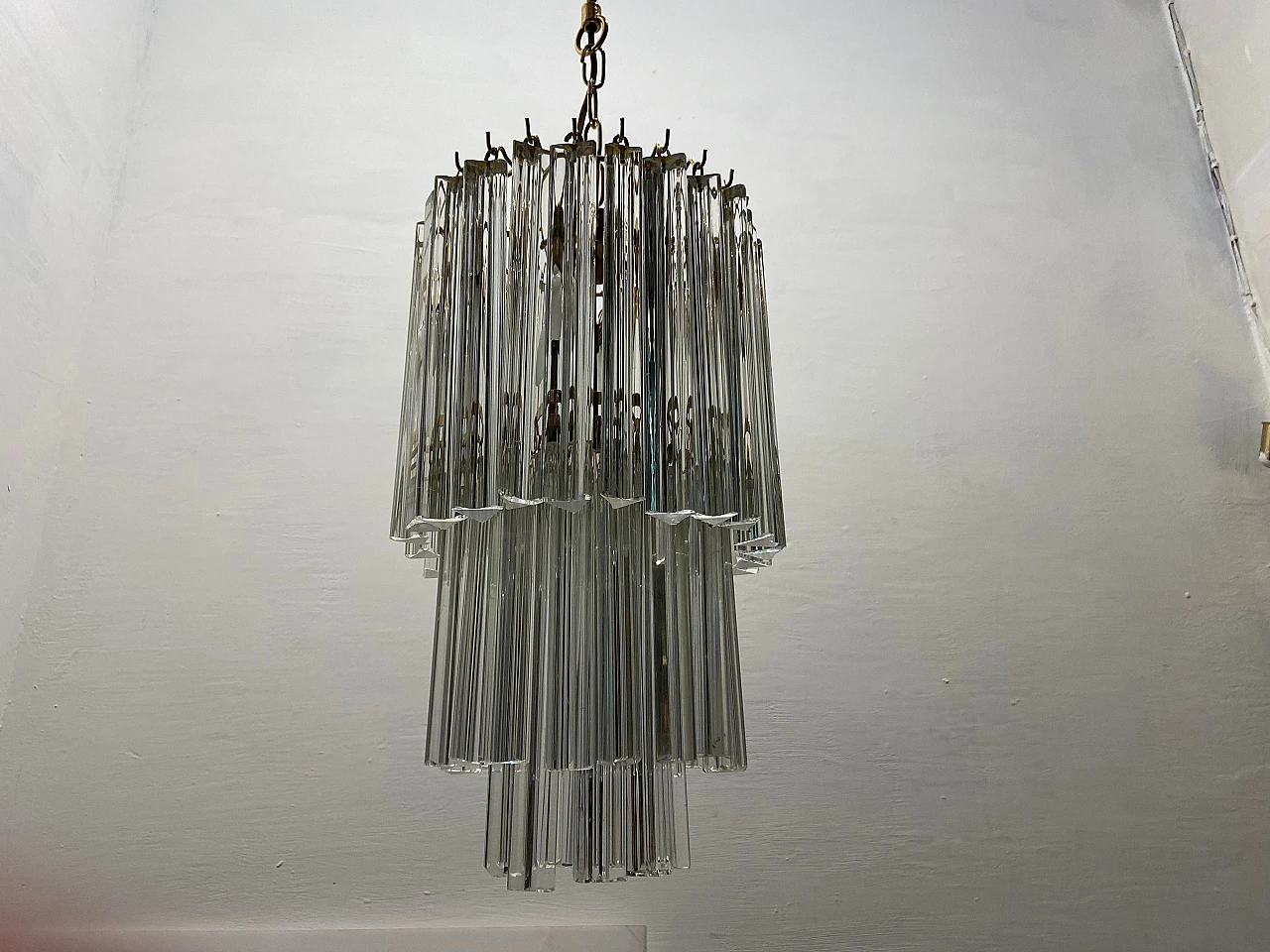 Pair of Triedri chandeliers by Paolo Venini, 1960s 6