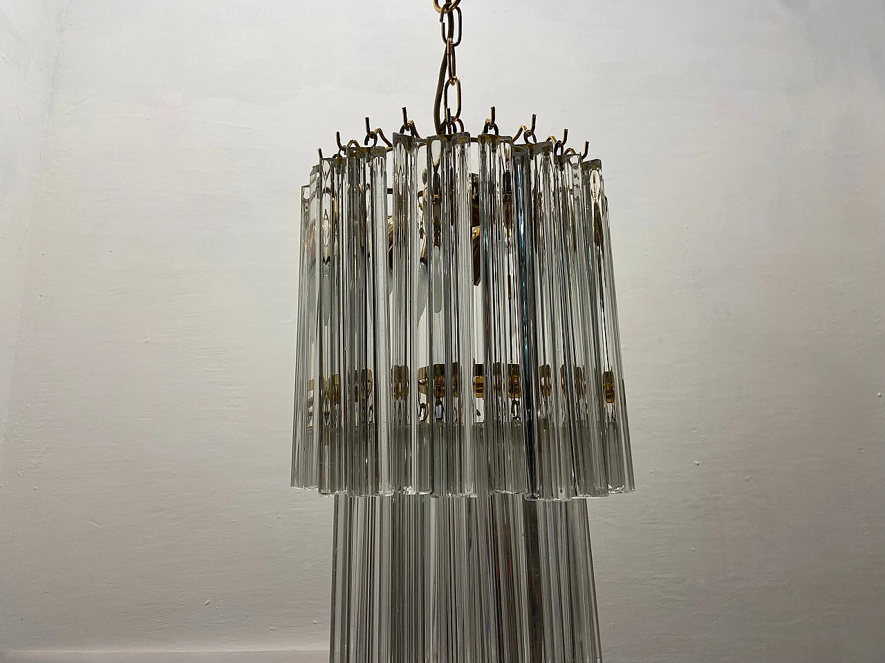 Pair of Triedri chandeliers by Paolo Venini, 1960s 7