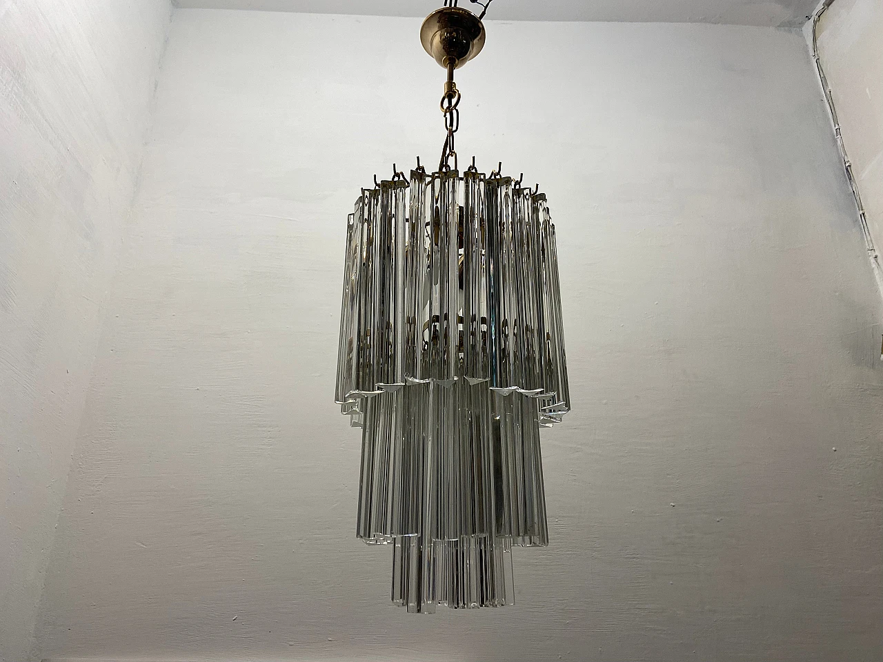 Pair of Triedri chandeliers by Paolo Venini, 1960s 9