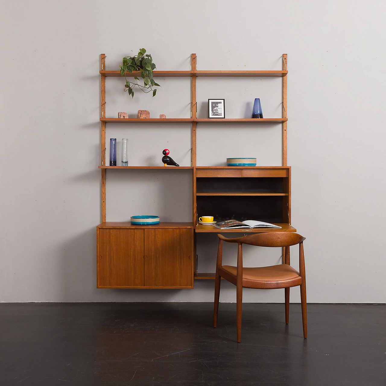 Libreria in teak con secrétaire di Poul Cadovius per Cado, anni '60 3