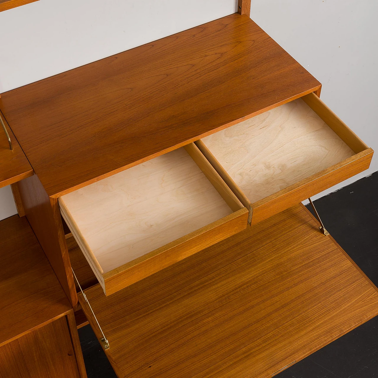 Libreria in teak con secrétaire di Poul Cadovius per Cado, anni '60 18