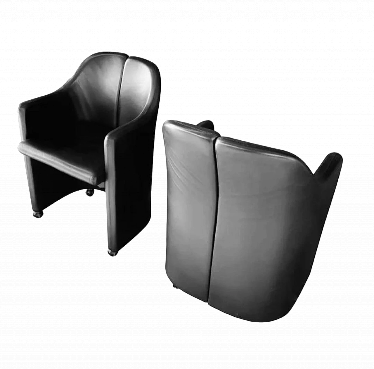 Pair of S142 armchairs by Eugenio Gerli for Tecno, 1990s 4