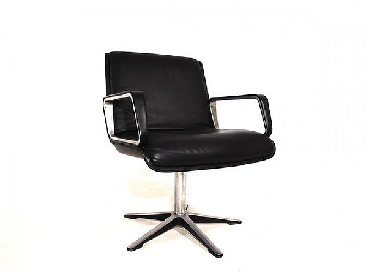 Leather and aluminum Delta 2000 armchair by Wilkhahn, 1960s 1