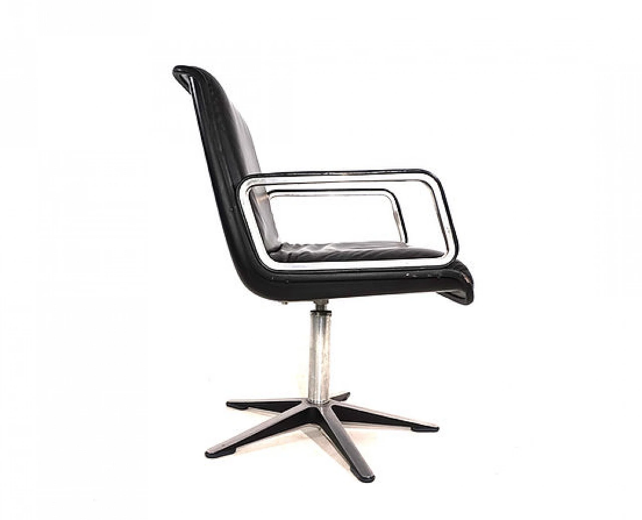 Leather and aluminum Delta 2000 armchair by Wilkhahn, 1960s 6