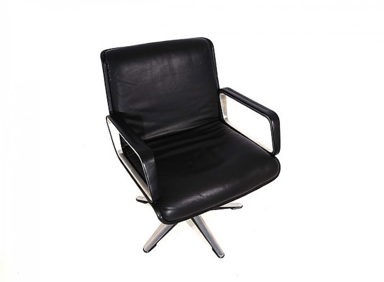 Leather and aluminum Delta 2000 armchair by Wilkhahn, 1960s 7