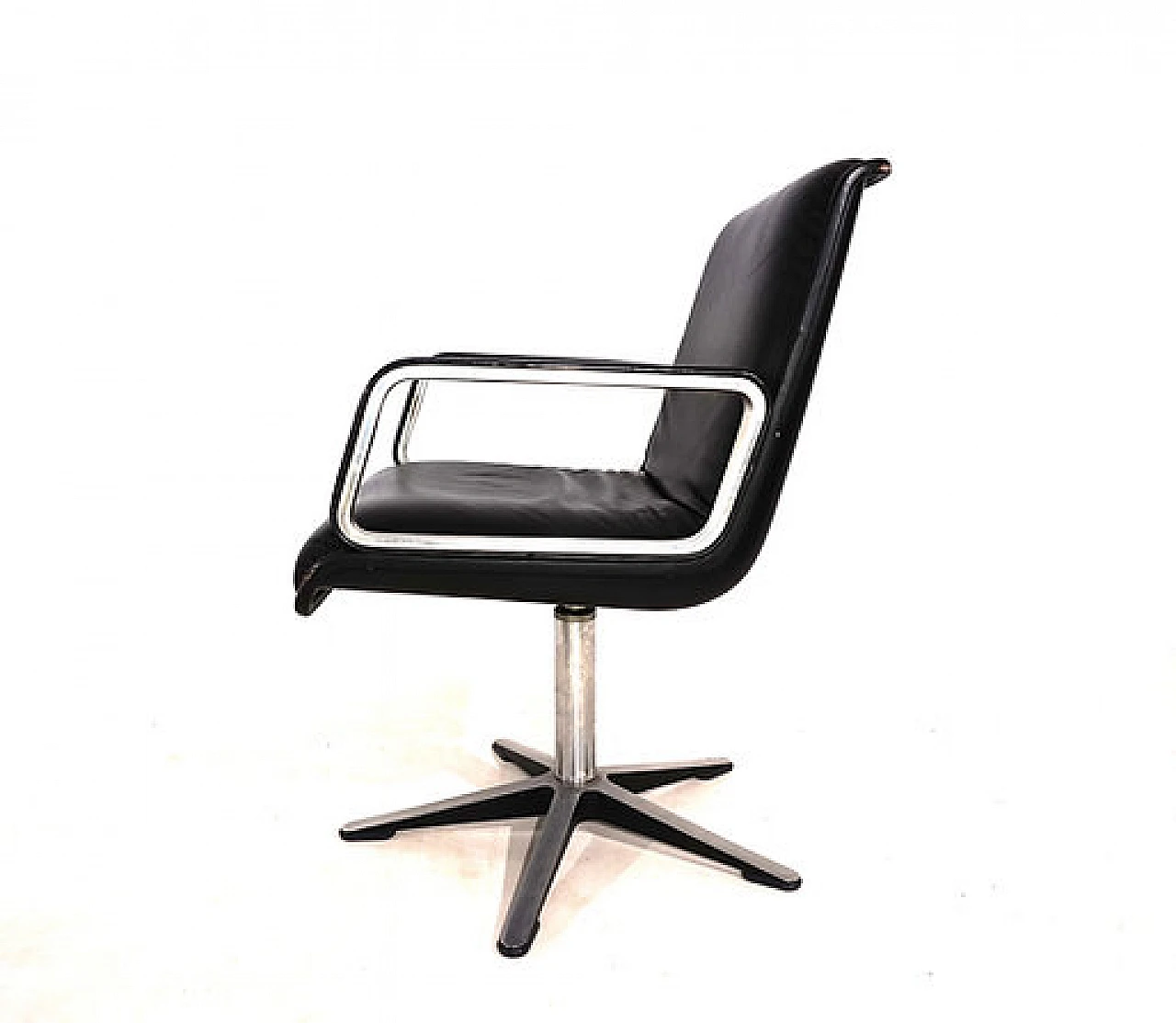 Leather and aluminum Delta 2000 armchair by Wilkhahn, 1960s 10