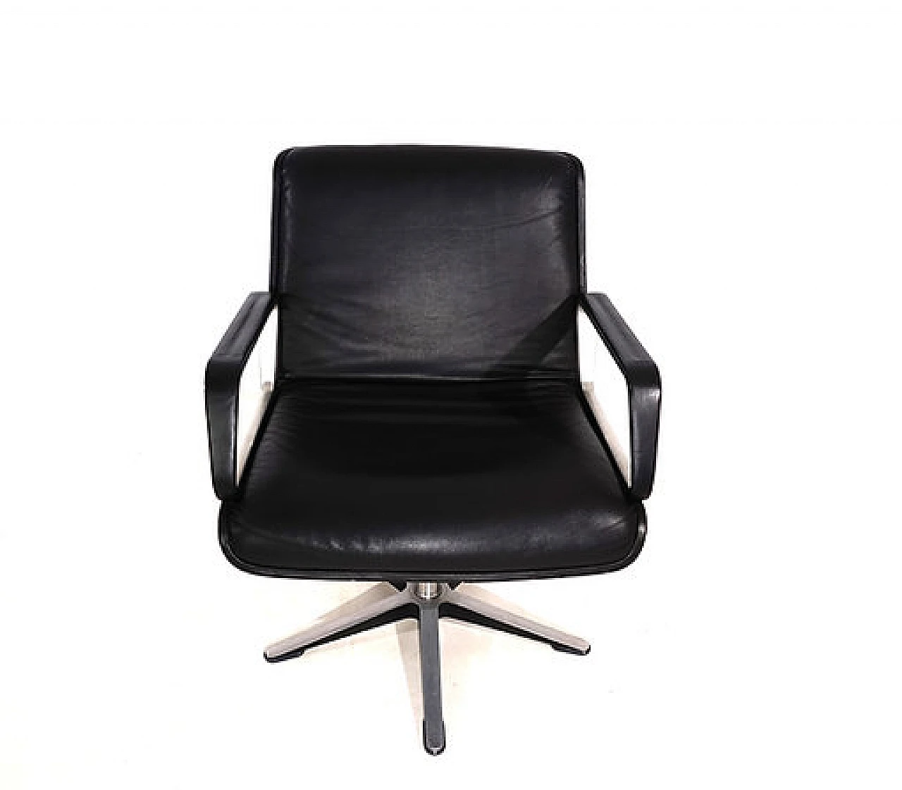 Leather and aluminum Delta 2000 armchair by Wilkhahn, 1960s 11