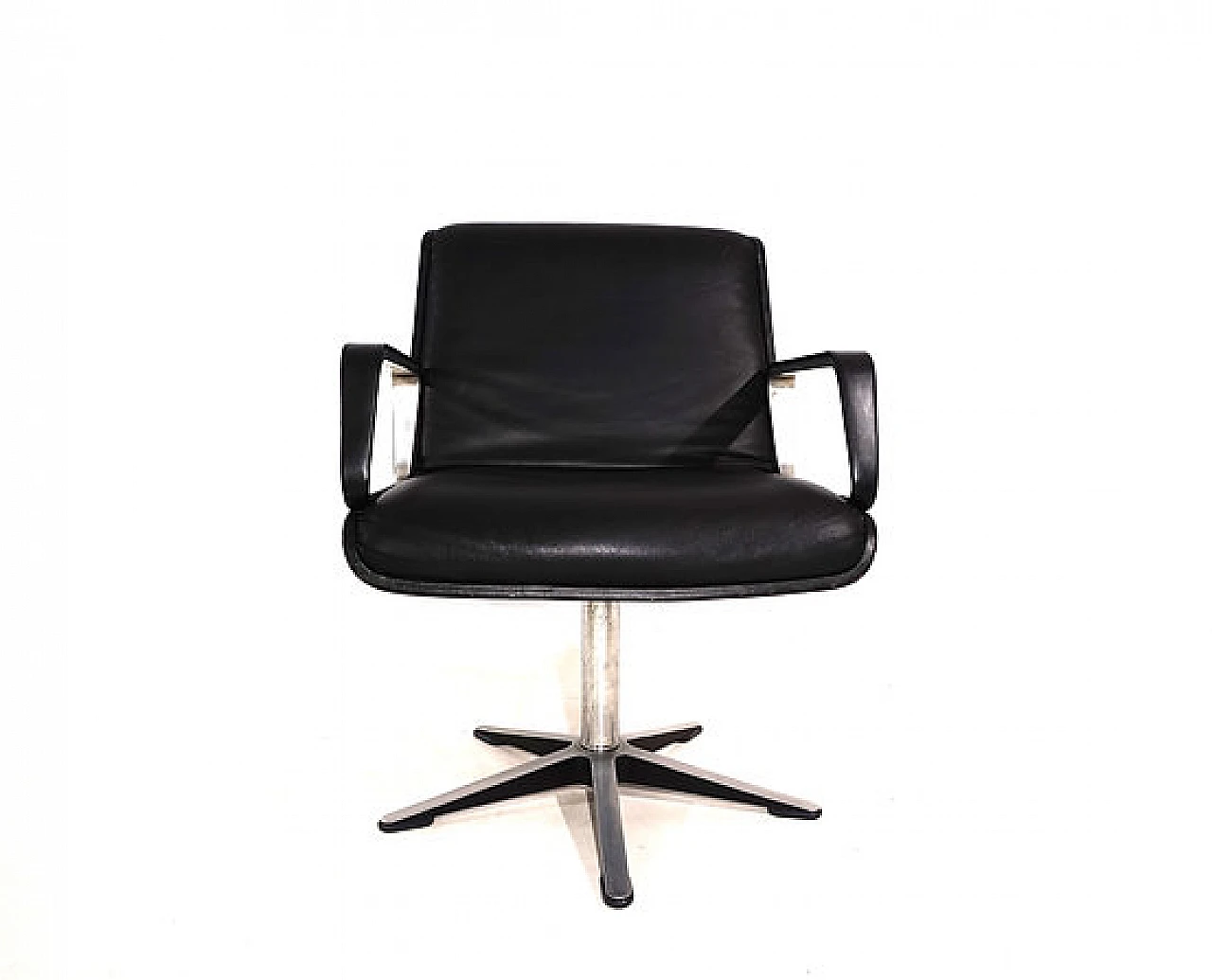 Leather and aluminum Delta 2000 armchair by Wilkhahn, 1960s 12