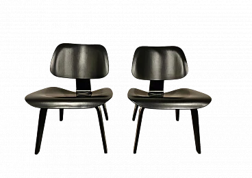 Pair of LCW armchairs by Charles & Ray Eames for H. Miller, 1990s