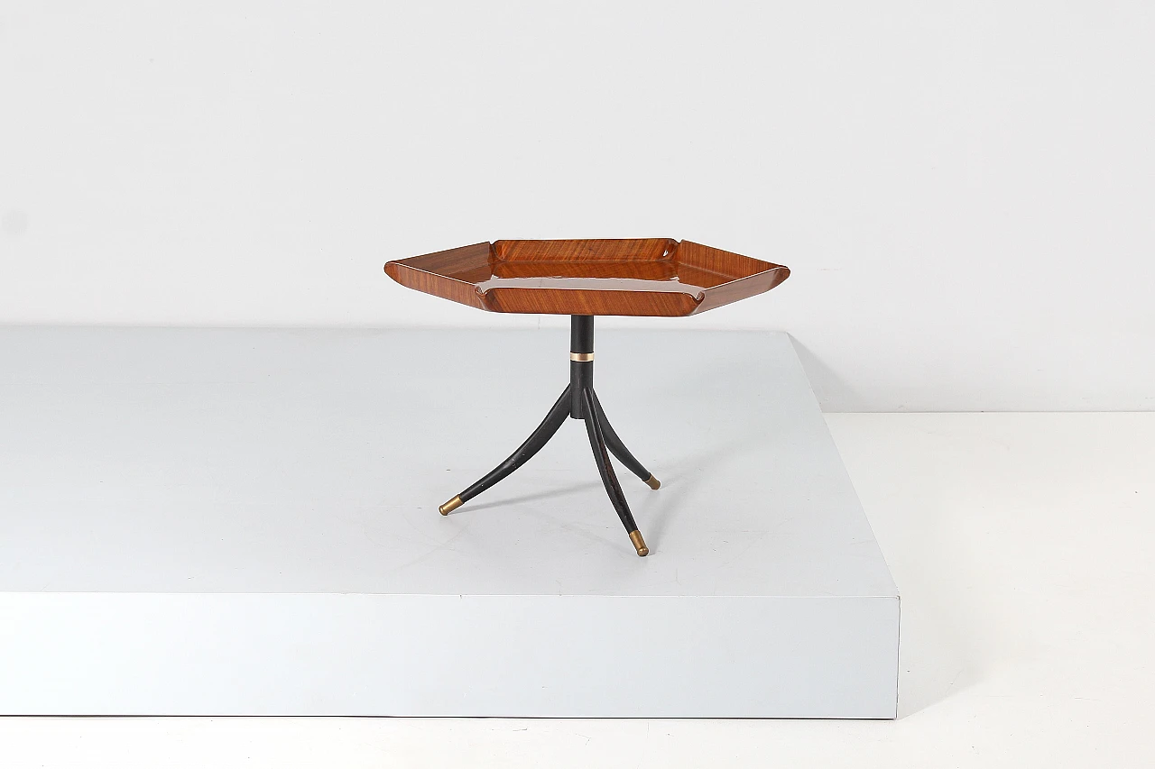 Plywood and metal coffee table attributed to O. Borsani, 1950s 2