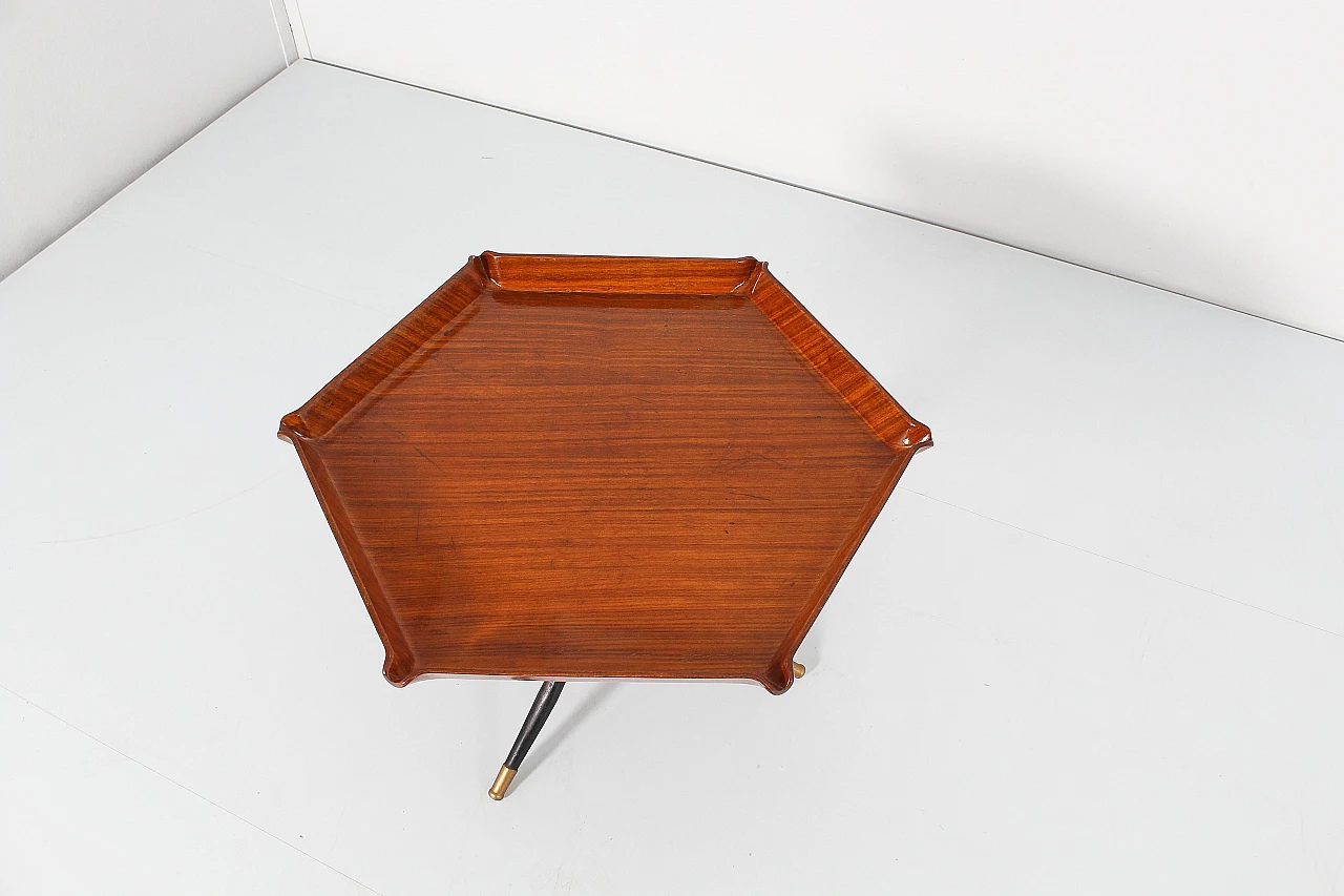Plywood and metal coffee table attributed to O. Borsani, 1950s 4