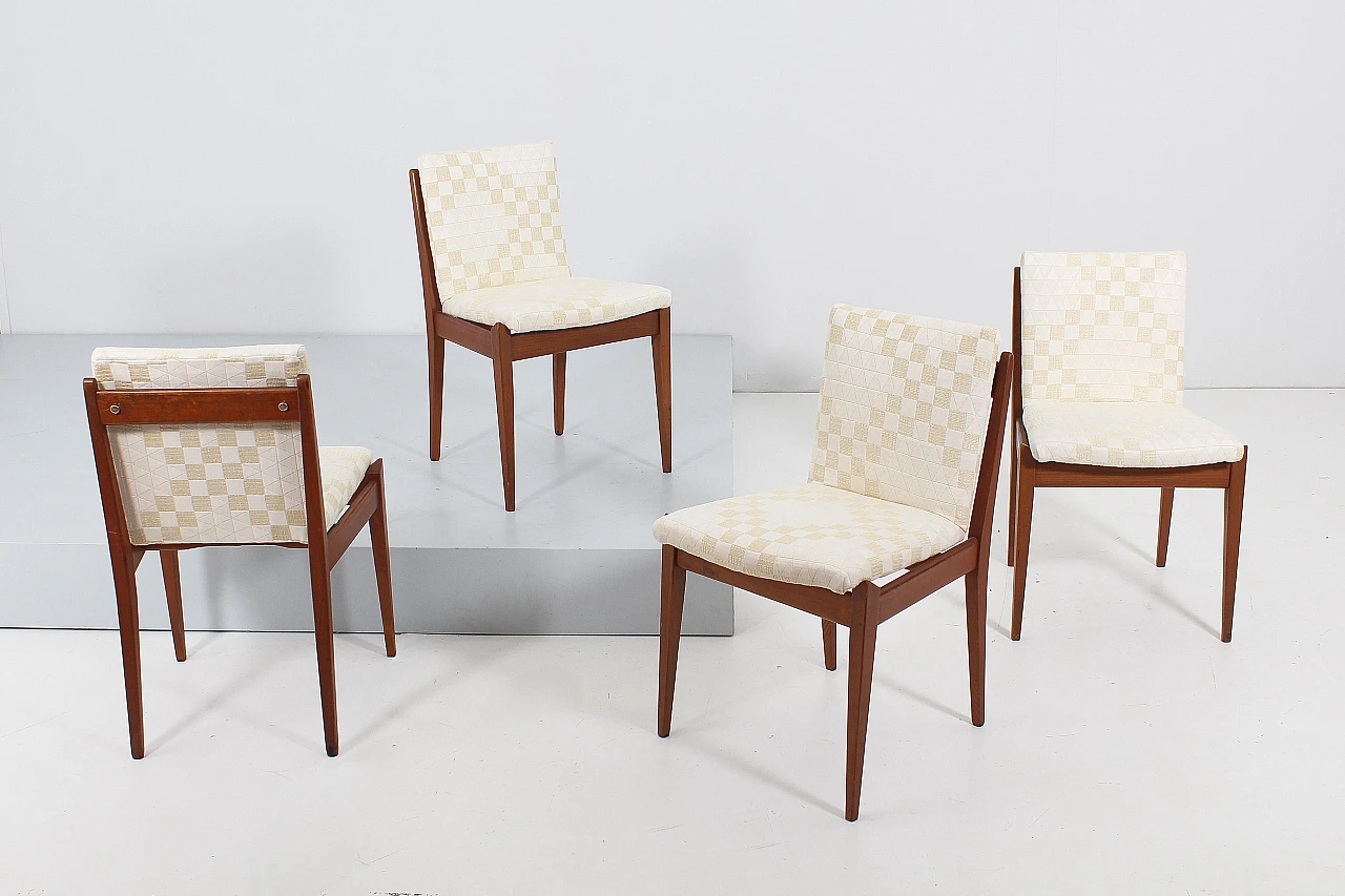 4 Chairs in wood and fabric by ISA Bergamo, 1960s 2