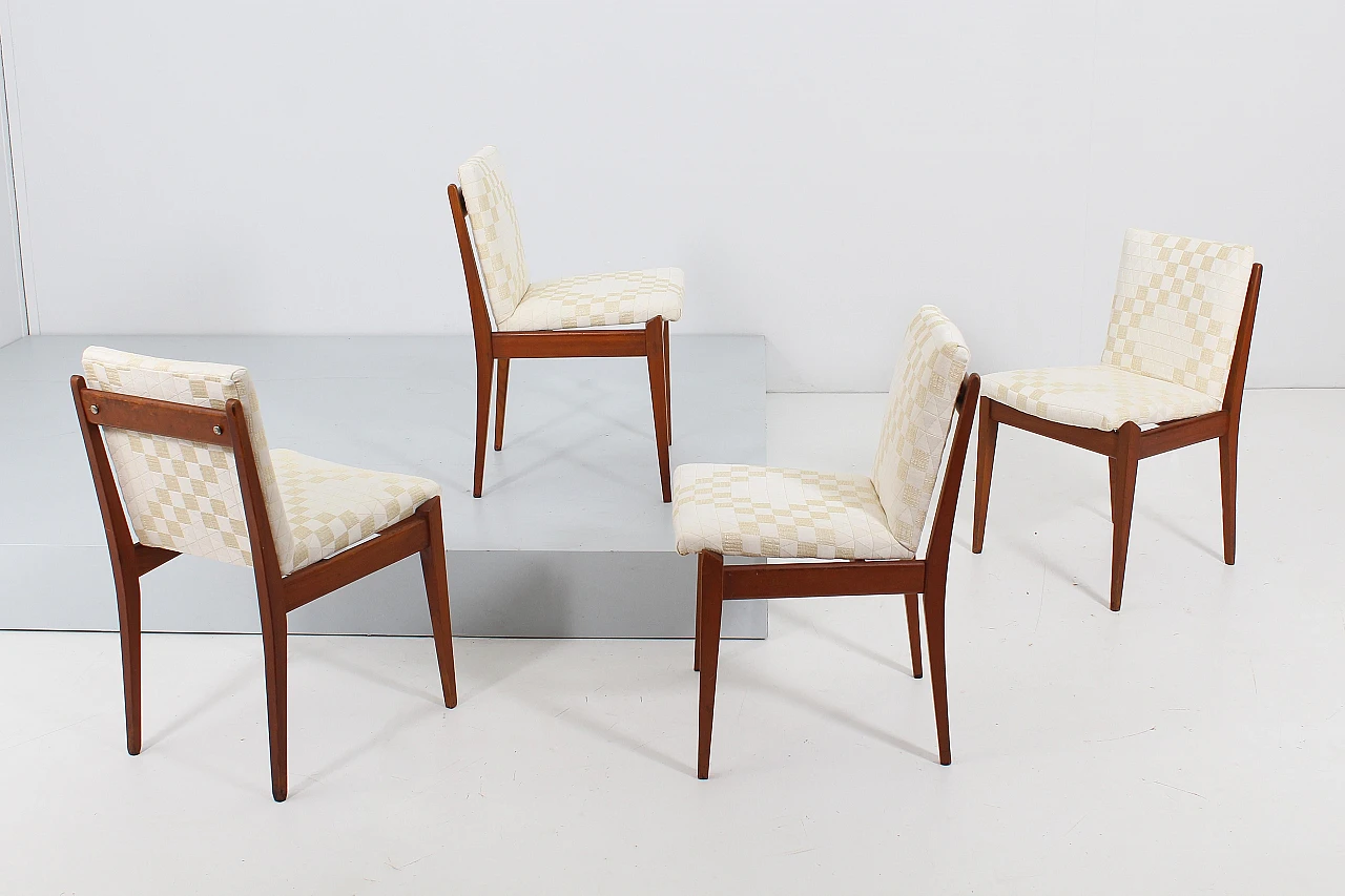 4 Chairs in wood and fabric by ISA Bergamo, 1960s 3