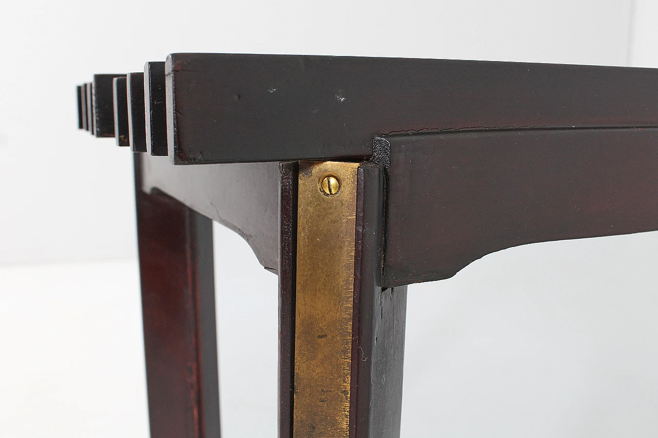 Teak and burnished brass bench attributed to Ico Parisi, 1950s 14