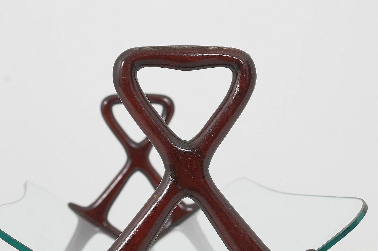 Wood and glass magazine rack attributed to Cesare Lacca, 1950s 10