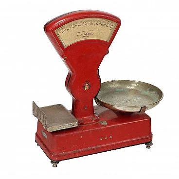 Scale in red enamelled iron by Giuseppe Grassi Genova