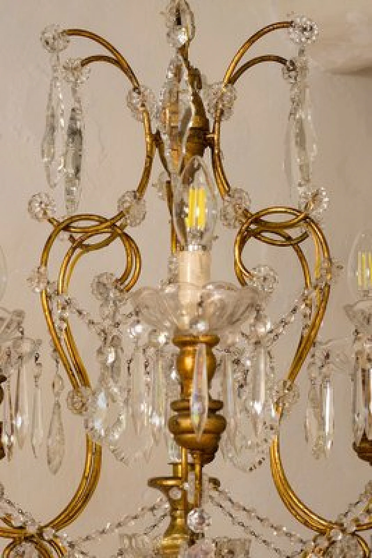 Maria Teresa six-light crystal chandelier, 1940s 8