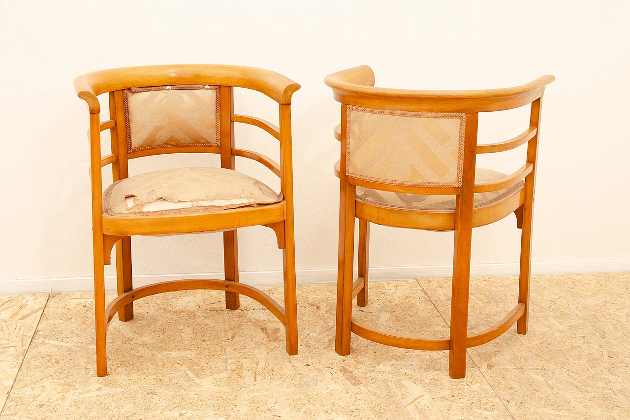 Pair of bent beech armchairs in the style of Hoffmann, 1920s 6