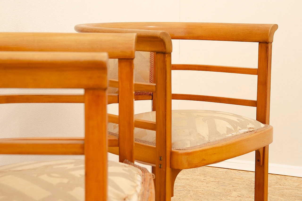 Pair of bent beech armchairs in the style of Hoffmann, 1920s 7