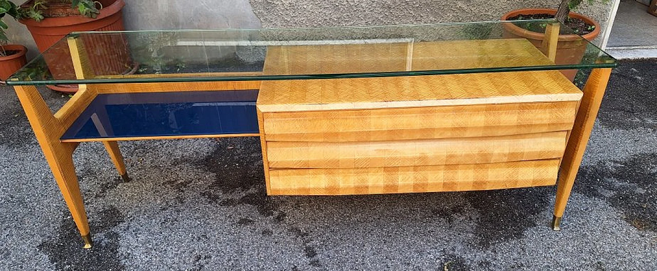 Credenza in vetro e acero di La Permanente Mobili Cantù, anni '50 2