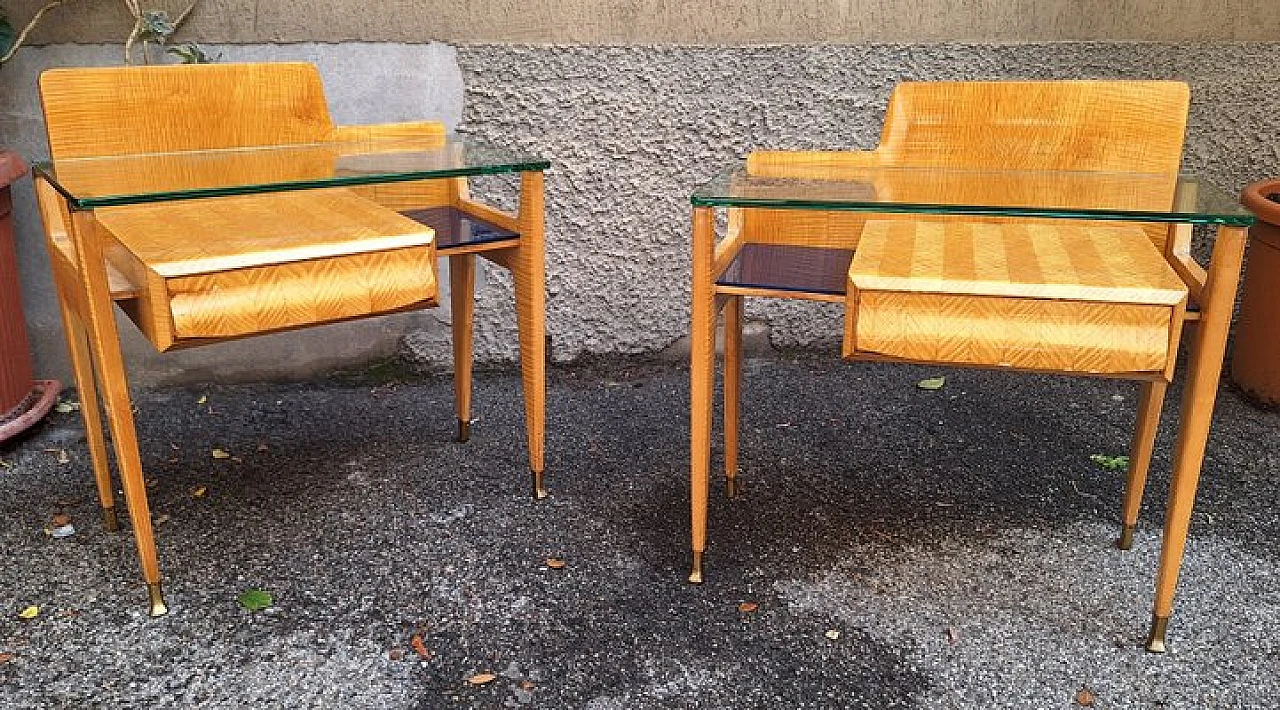 Pair of bedside tables by Dassi for La Permanente Mobili Cantù, 1950s 1