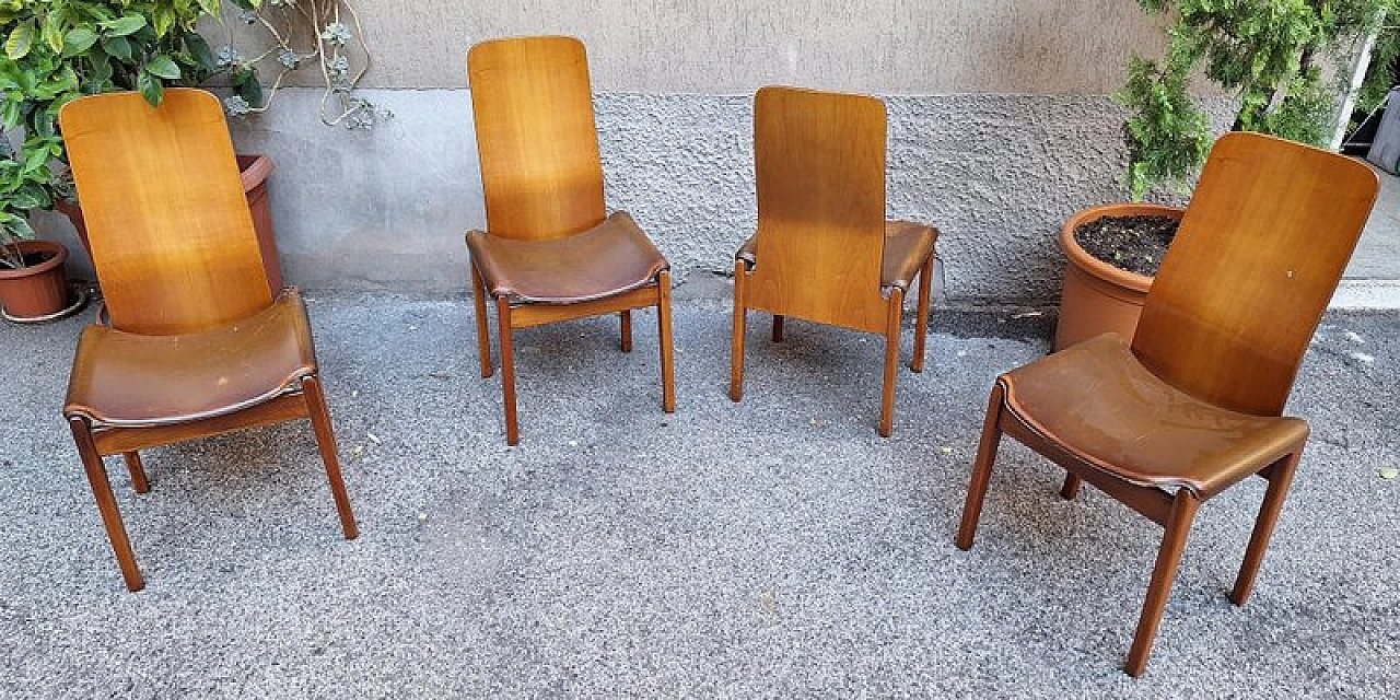 4 Fiorenza chairs by Tito Agnoli for Molteni, 1970s 3