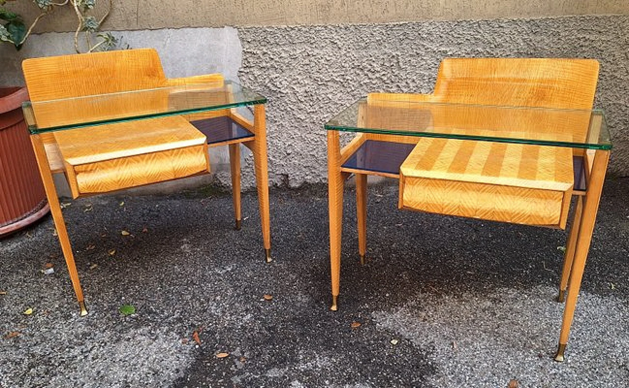 Pair of bedside tables by Dassi for La Permanente Mobili Cantù, 1950s 2